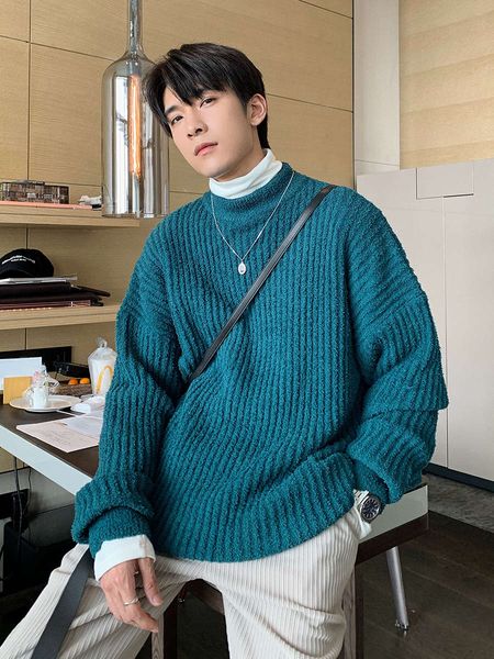 hualun korean cashmere half high collar men's autumn winter loose ins thick plush knitted sweater, Black
hualun korean cashmere half high collar men's autumn winter loose ins thick plush knitted sweater, Black