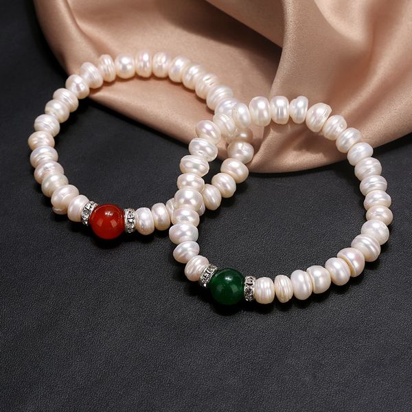 for white bracelets beautiful women 8-9mm freshwater pearl bracelet with agate adjustable elasticity fashion jewelry gif, Black
for white bracelets beautiful women 8-9mm freshwater pearl bracelet with agate adjustable elasticity fashion jewelry gif, Black