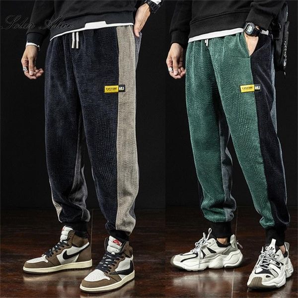 men's pants 2021 autumn and winter mid-waist corduroy stitching casual plus size loose-fitting harem, Black
men's pants 2021 autumn and winter mid-waist corduroy stitching casual plus size loose-fitting harem, Black