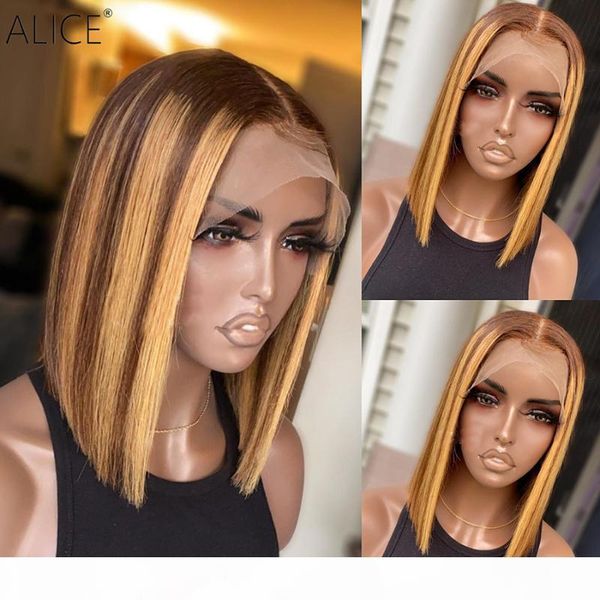 alice highlight bob t-part lace front human hair wigs scalp closure wigs with baby hair 130% density non-remy, Black;brown
alice highlight bob t-part lace front human hair wigs scalp closure wigs with baby hair 130% density non-remy, Black;brown
