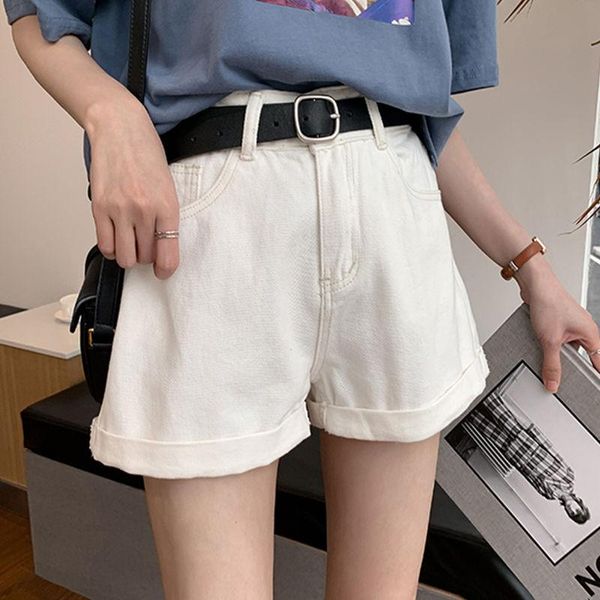 women's shorts ailegogo summer women high waist black denim with belt casual female solid color wide leg loose fit blue jeans, White;black
women's shorts ailegogo summer women high waist black denim with belt casual female solid color wide leg loose fit blue jeans, White;black