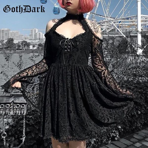 goth dark punk grunge gothic dresses harajuku vintage halter pleated transparent autumn 2019 winter longsleeve mini dress chic1, Black;gray
goth dark punk grunge gothic dresses harajuku vintage halter pleated transparent autumn 2019 winter longsleeve mini dress chic1, Black;gray