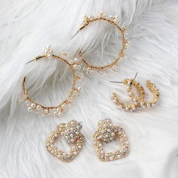 flatfoosie new elegant simulated pearl hoop earrings for women circle handmade beaded crystal statement earrings fashion jewelry, Golden;silver
flatfoosie new elegant simulated pearl hoop earrings for women circle handmade beaded crystal statement earrings fashion jewelry, Golden;silver
