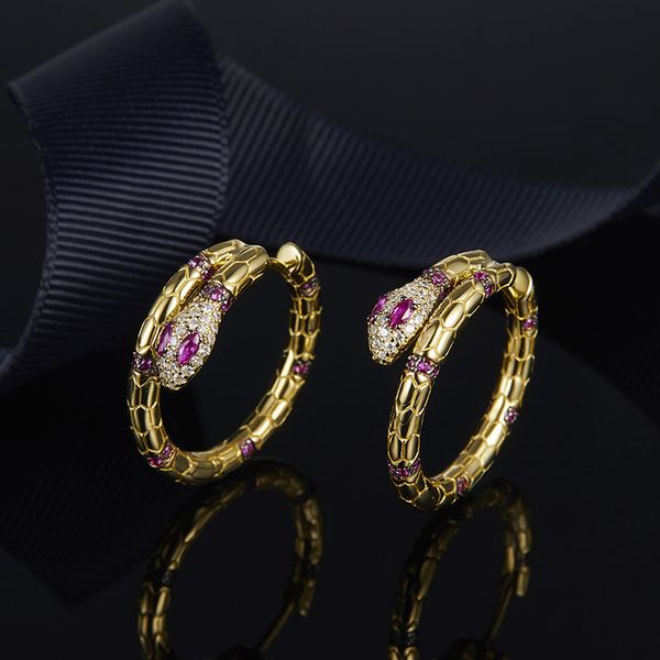 europe and america new luxury design fashion jewelry for women 18k gold plated 925 sterling silver micro paved cz snake earrings, Golden
europe and america new luxury design fashion jewelry for women 18k gold plated 925 sterling silver micro paved cz snake earrings, Golden