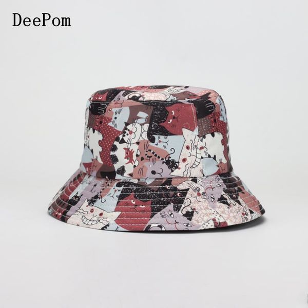 deepom korean bucket hat women cartoon cat pattern double sided fisherman hat spring summer sun female male flat sunshade, Blue;gray
deepom korean bucket hat women cartoon cat pattern double sided fisherman hat spring summer sun female male flat sunshade, Blue;gray