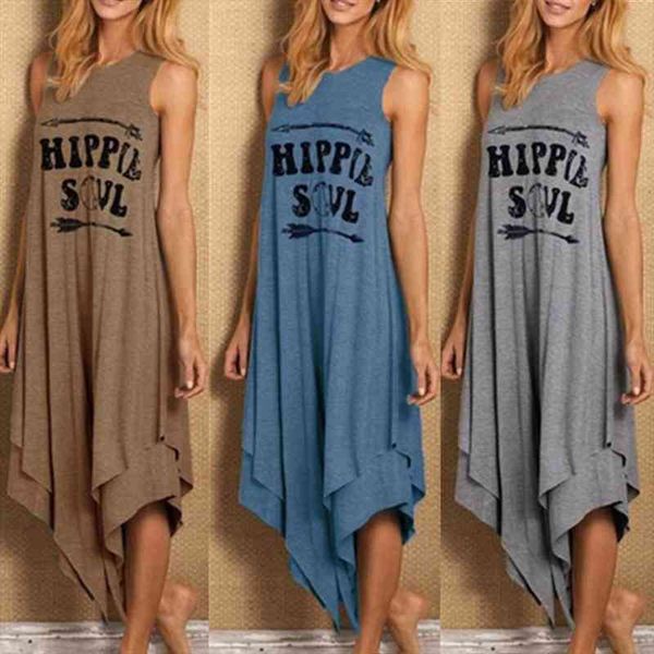women hippie soul letter printed dress summer sleeveless o-neck tank dress casual loose plus size irregular hem long dresses, Black;gray
women hippie soul letter printed dress summer sleeveless o-neck tank dress casual loose plus size irregular hem long dresses, Black;gray