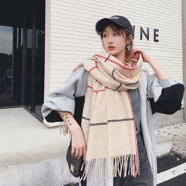 plaid scarf women's classic british style fashionable autumn and winter new style cashmere warm neck tassel shawl klwe, Blue;gray
plaid scarf women's classic british style fashionable autumn and winter new style cashmere warm neck tassel shawl klwe, Blue;gray