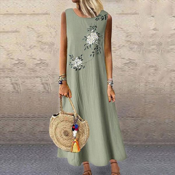 womens maxi dress sleeveless vintage cotton and linen elegant dress print slim crop long dress ropa mujer 25, Black;gray
womens maxi dress sleeveless vintage cotton and linen elegant dress print slim crop long dress ropa mujer 25, Black;gray