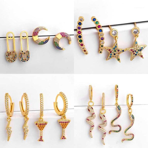Dvacaman INS New CZ Crystal Earrings for Women Multi Color Snake Star Moon Rhinestone Drop Earrings Girl Party Personalized Gift1, Silver
Dvacaman INS New CZ Crystal Earrings for Women Multi Color Snake Star Moon Rhinestone Drop Earrings Girl Party Personalized Gift1, Silver