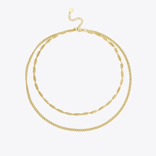 enfashion double chain choker necklace for women gold color spring necklaces stainless steel christmas fashion jewelry p3135, Silver
enfashion double chain choker necklace for women gold color spring necklaces stainless steel christmas fashion jewelry p3135, Silver