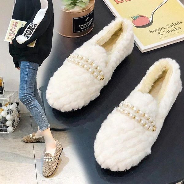 winter women pearl wool shoes warm plush loafers round toe slip on casual flat shoe ballerina woman bow string bead ballet flats #3p19
winter women pearl wool shoes warm plush loafers round toe slip on casual flat shoe ballerina woman bow string bead ballet flats #3p19