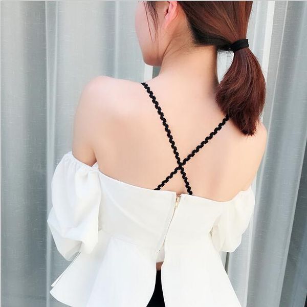 women's g-strings crown lace shoulder strap halter bra with beauty back anti-slip, Black;white
women's g-strings crown lace shoulder strap halter bra with beauty back anti-slip, Black;white