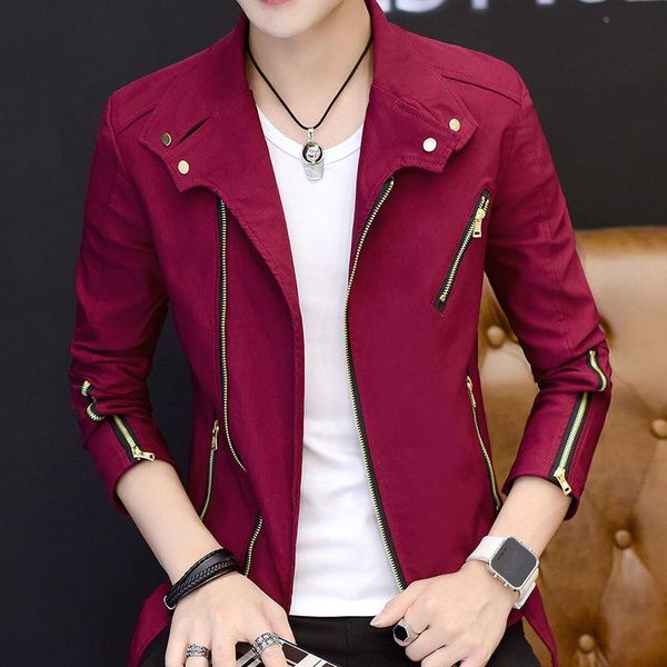 idopy fashion style men`s street jacket irregular zipper slim fit personality zip up lapel collar special coat for male, Black;brown
idopy fashion style men`s street jacket irregular zipper slim fit personality zip up lapel collar special coat for male, Black;brown