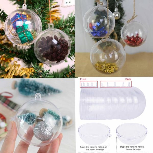 10 pairs 4/5/6/7cm christmas balls transparent open plastic bauble ornaments gift boxes for xmas navidad natal noel decoration
10 pairs 4/5/6/7cm christmas balls transparent open plastic bauble ornaments gift boxes for xmas navidad natal noel decoration
