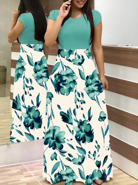 s 5xl women robe summer 2021 maxi dress short sleeve patchwork printed long boho dress high waist plus size summer dress femme, Black;gray
s 5xl women robe summer 2021 maxi dress short sleeve patchwork printed long boho dress high waist plus size summer dress femme, Black;gray