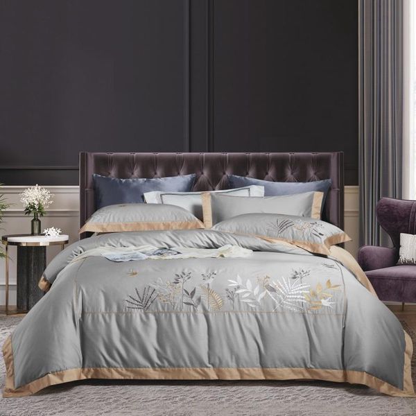 bedding sets grey set luxury embroidery duvet cover long-staple cotton pillowcases king size bed linen 4pcs 2021
bedding sets grey set luxury embroidery duvet cover long-staple cotton pillowcases king size bed linen 4pcs 2021