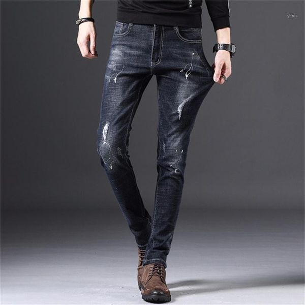 men's spring new 2020 mid waist small straight jeans casual stretch thin skinny feet trousers1, Blue
men's spring new 2020 mid waist small straight jeans casual stretch thin skinny feet trousers1, Blue