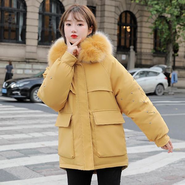 women casual short hooded parka fur collar coat new fashion rivet long sleevefemale office lady winter jacket1, Black
women casual short hooded parka fur collar coat new fashion rivet long sleevefemale office lady winter jacket1, Black