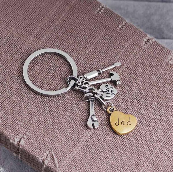 key dad wrench i love hammer you screwdriver ring tool charms keychain gift for dad father's day, Slivery;golden
key dad wrench i love hammer you screwdriver ring tool charms keychain gift for dad father's day, Slivery;golden