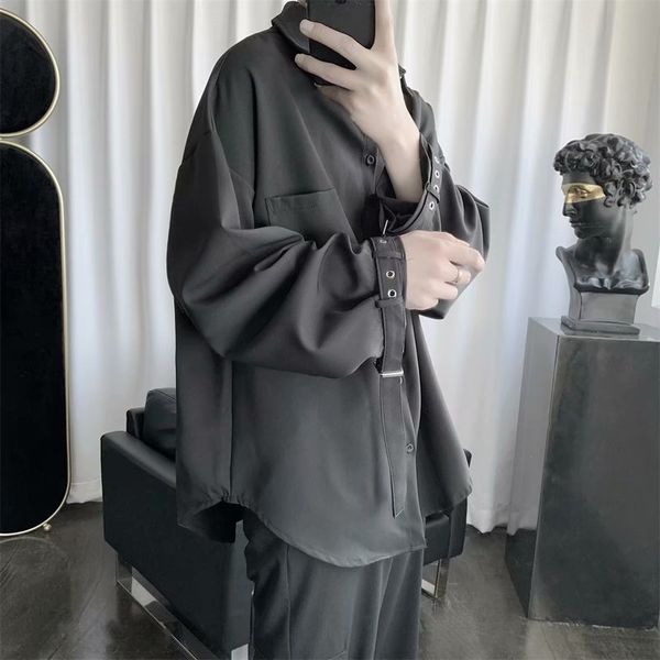 e-baihui 2021 summer white long-sleeved shirt men's casual shirt hong kong style thin loose jacket 56984, White;black
e-baihui 2021 summer white long-sleeved shirt men's casual shirt hong kong style thin loose jacket 56984, White;black