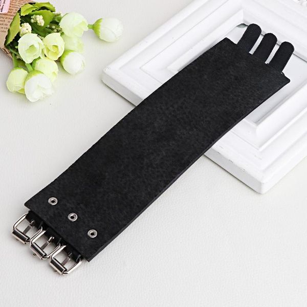 260x60mm 3 strand triple strap faux leather cuff wrap wtistband bracelet punk, Golden;silver
260x60mm 3 strand triple strap faux leather cuff wrap wtistband bracelet punk, Golden;silver