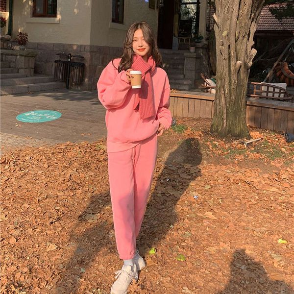 pink leisure sports suit women's autumn winter 2020 new fashion fitness running sweater two piece set plush thickening, Gray
pink leisure sports suit women's autumn winter 2020 new fashion fitness running sweater two piece set plush thickening, Gray