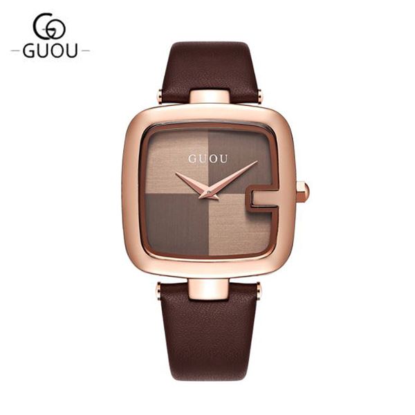 guou women's 2020 square fashion zegarek damski luxury ladies bracelet watches for women leather strap clock saati q1219, Slivery;brown
guou women's 2020 square fashion zegarek damski luxury ladies bracelet watches for women leather strap clock saati q1219, Slivery;brown
