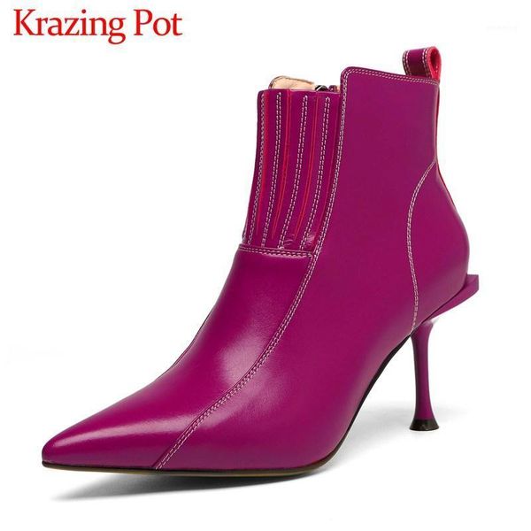 krazing pot design new genuine leather princess style boots side zipper pointed toe stiletto high heels women ankle boots l291, Black
krazing pot design new genuine leather princess style boots side zipper pointed toe stiletto high heels women ankle boots l291, Black