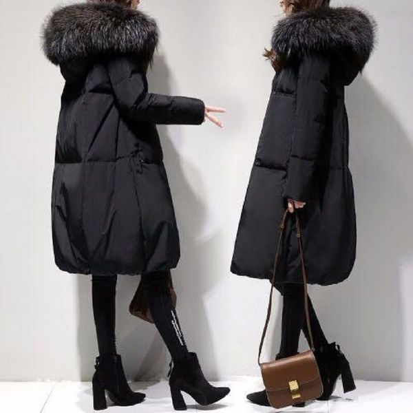 women's 2020 new winter mid-length down woman's coat big fur collar cotton jackets h9zp, Black
women's 2020 new winter mid-length down woman's coat big fur collar cotton jackets h9zp, Black