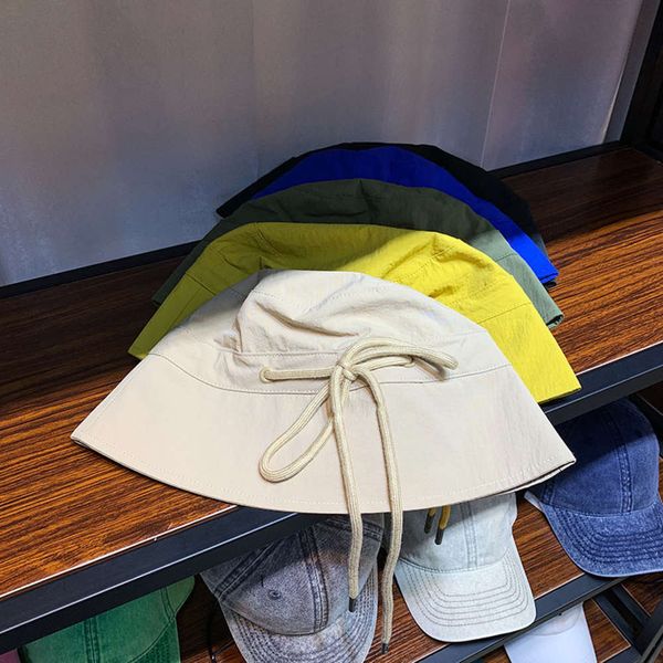 strap spring new drawstring flat fisherman's hat, Blue;gray
strap spring new drawstring flat fisherman's hat, Blue;gray