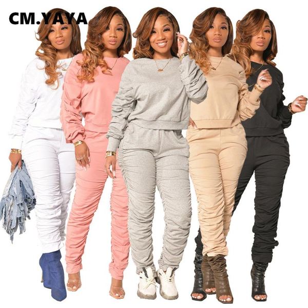 cm.yaya activewear stacked women set bell sleeve sweatshirt ruched bellbottom pants matching set tracksuit two 2piece outfit, Gray
cm.yaya activewear stacked women set bell sleeve sweatshirt ruched bellbottom pants matching set tracksuit two 2piece outfit, Gray