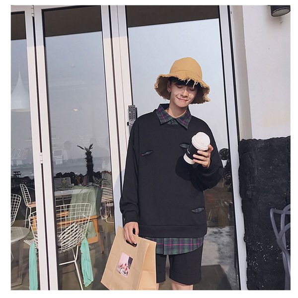 autumn new style men's korean hedging fake two-piece hoodie men casual lapel shirt jacket wholesale, Black
autumn new style men's korean hedging fake two-piece hoodie men casual lapel shirt jacket wholesale, Black