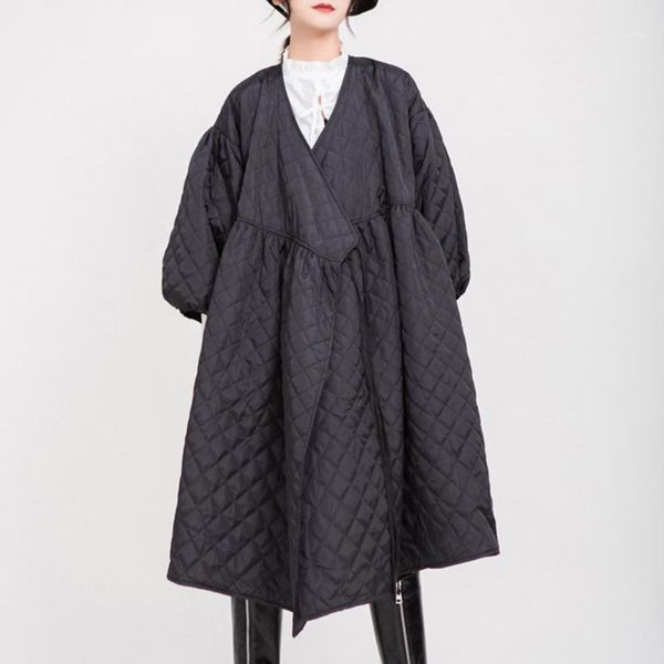 women's down & parkas winter quilted coat women elegant retro cotton padded outwear female goth punk casual loose overcoat strettewear, Black
women's down & parkas winter quilted coat women elegant retro cotton padded outwear female goth punk casual loose overcoat strettewear, Black