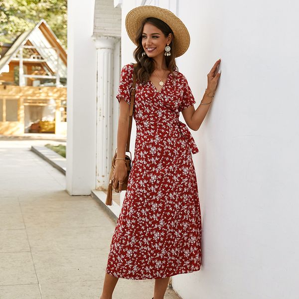 design womens clothing 2020 spring and summer floral slimming short sleeve dress, Black;gray
design womens clothing 2020 spring and summer floral slimming short sleeve dress, Black;gray