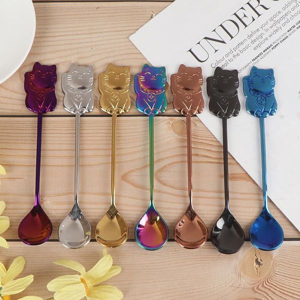 spoons lucky cat coffee spoon stainless steel stirring scoop milk drink cafe teaspoon tableware 14*2.6cm
spoons lucky cat coffee spoon stainless steel stirring scoop milk drink cafe teaspoon tableware 14*2.6cm