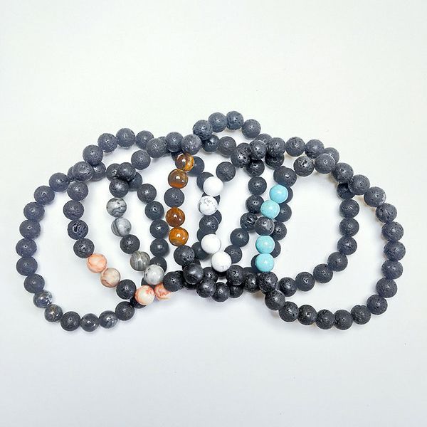 8mm natural stone handmade beaded strands elastic charm bracelets for men women party club yoga jewelry, Black
8mm natural stone handmade beaded strands elastic charm bracelets for men women party club yoga jewelry, Black