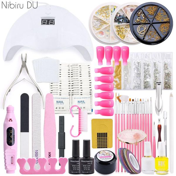 399pcs nail tools set uv led lamp dryer polisher manicure electric file brush nail art painting decorative drill poly gel