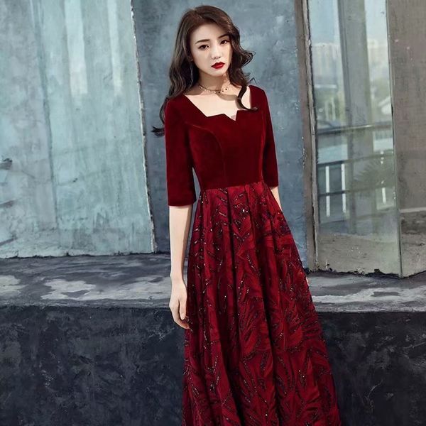 2021 new * burgundy half-mango velvet dressed evening dress*1087*lantejoula till soiree robe ground* 2ny8, Black;red
2021 new * burgundy half-mango velvet dressed evening dress*1087*lantejoula till soiree robe ground* 2ny8, Black;red