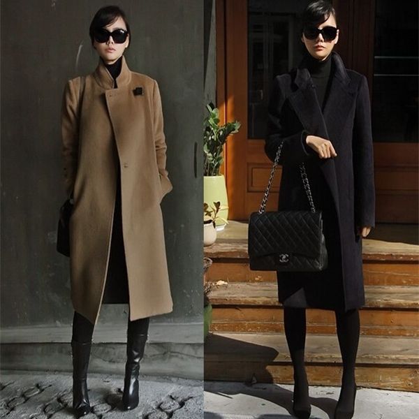 uk brand 2020 autumn winter women simple black brown cashmere look woolen maxi long coat female overcoat casacos femininos y1120
uk brand 2020 autumn winter women simple black brown cashmere look woolen maxi long coat female overcoat casacos femininos y1120