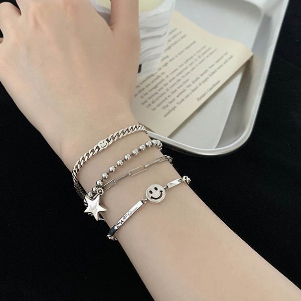 cute smile s925 silver bracelet female simple girl net red hip hop niche design versatile hand accessories trend
cute smile s925 silver bracelet female simple girl net red hip hop niche design versatile hand accessories trend