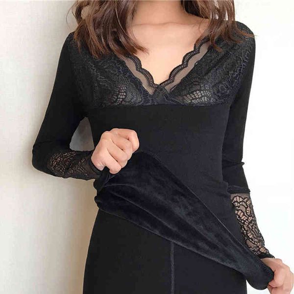 bodycon slimming underwear for women velvet thermal shirt v-neck black lace basic pullover cold winter female warm 220112, Black;pink
bodycon slimming underwear for women velvet thermal shirt v-neck black lace basic pullover cold winter female warm 220112, Black;pink