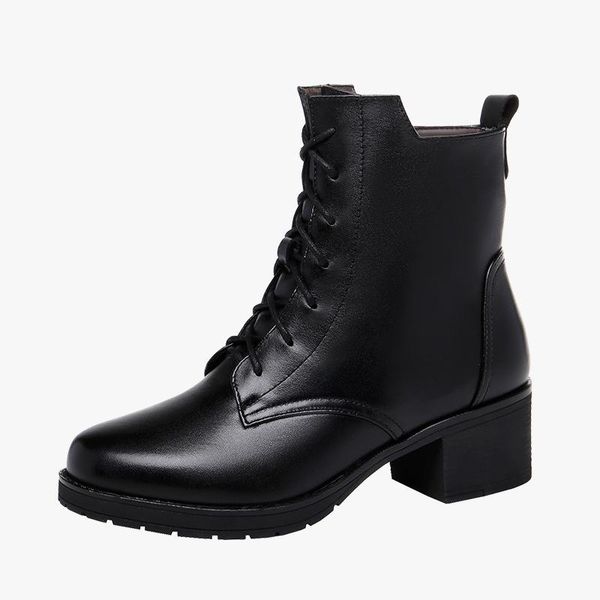 size (33-43) middle heels 5cm women boots snow winter shoes 2021 ankle platform boots ladies genuine leather shoes thick sole, Black
size (33-43) middle heels 5cm women boots snow winter shoes 2021 ankle platform boots ladies genuine leather shoes thick sole, Black