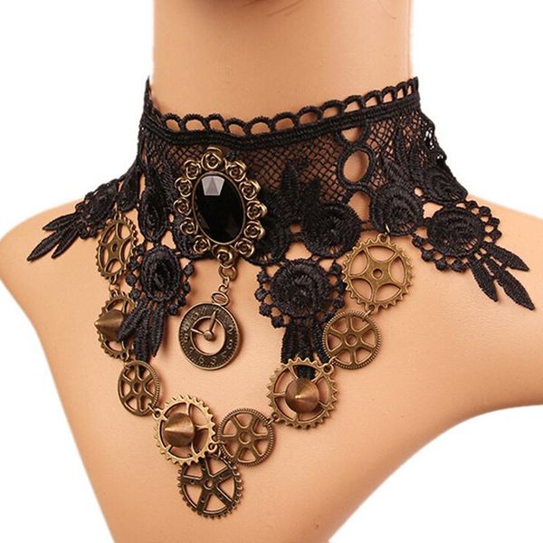 1pc vintage lace gothic steampunk collar choker pendant necklace charm jewelry gift, Silver
1pc vintage lace gothic steampunk collar choker pendant necklace charm jewelry gift, Silver