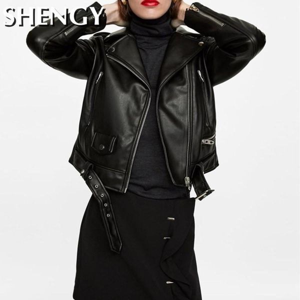 women autumn clothes pu leather black long-sleeve new outerwear casual solid turn-down collar slim coats jackets females
women autumn clothes pu leather black long-sleeve new outerwear casual solid turn-down collar slim coats jackets females