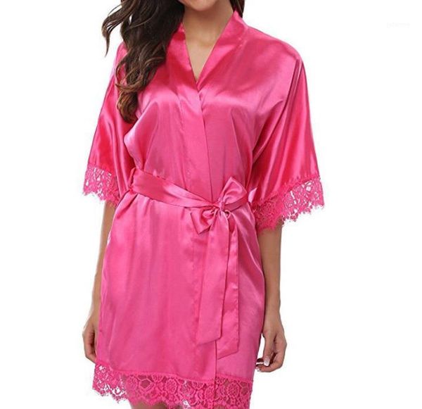 women sleepwear fake silk robe lace design vestidoes solid color pajamas dress1, Black;red
women sleepwear fake silk robe lace design vestidoes solid color pajamas dress1, Black;red