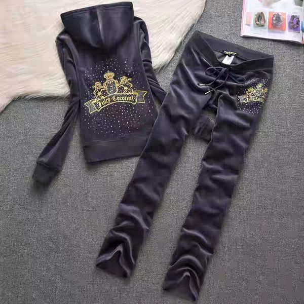 two sets female of fine garments clothing 2020 spring fall fashion sweaters with hood women's sports suit 8f59, Gray