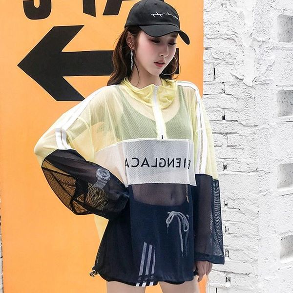 women's jackets harajuku style hollow out mesh summer jacket woman 2021 fashion hit color korean pullover turtleneck sun protection coa, Black;brown
women's jackets harajuku style hollow out mesh summer jacket woman 2021 fashion hit color korean pullover turtleneck sun protection coa, Black;brown