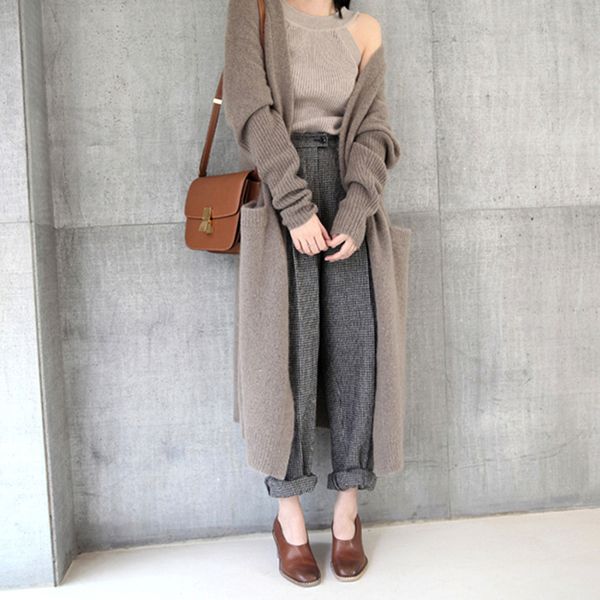 female coat 2020 new fall-style korean-long cardigan-style heavy knitting booty black sweater 929b, White;black
female coat 2020 new fall-style korean-long cardigan-style heavy knitting booty black sweater 929b, White;black
