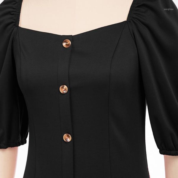 casual dress summer women buttons decorated 1/2 sleeves square neck a-line swing flare solid color skater dress clothes lady new1, White;black
casual dress summer women buttons decorated 1/2 sleeves square neck a-line swing flare solid color skater dress clothes lady new1, White;black