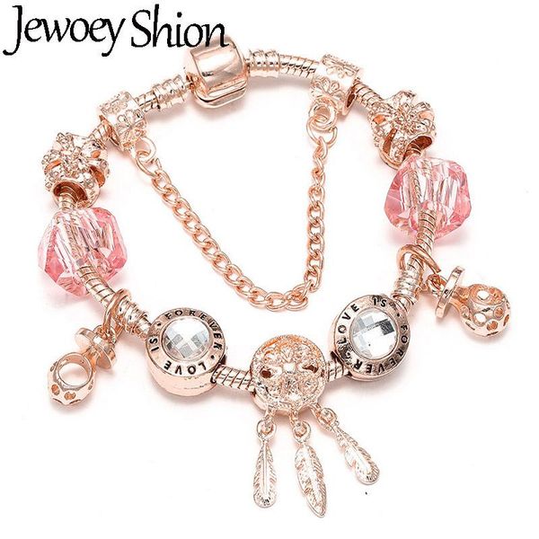 jewoey shion rose gold chain charm bracelet with dreamcatcher forever love beads for women girl diy jewelry gift, Golden;silver
jewoey shion rose gold chain charm bracelet with dreamcatcher forever love beads for women girl diy jewelry gift, Golden;silver